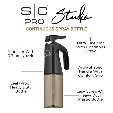Stylecraft Studio – Continuous Spray Bottle 6.8 Fl Oz