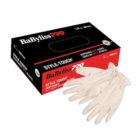 BaBylissPRO Disposable White Vinyl Gloves