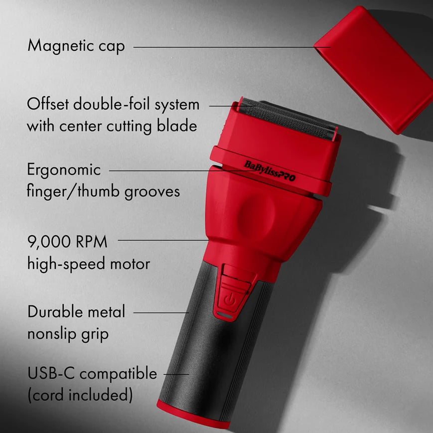 BaBylissPRO CoreFX Double-Foil Shaver - Red (Limited Edition)