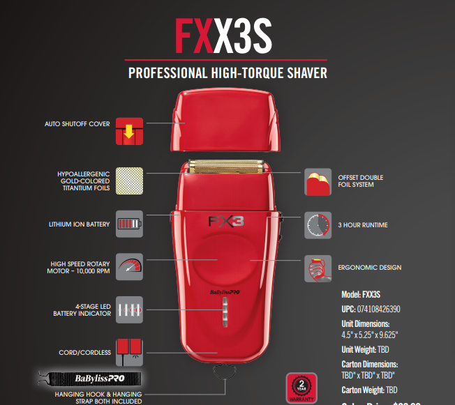 BaByliss PRO FX3 Professional Foil Shaver