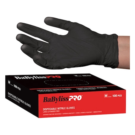 BaByliss Pro Disposable Black Nitrile Gloves