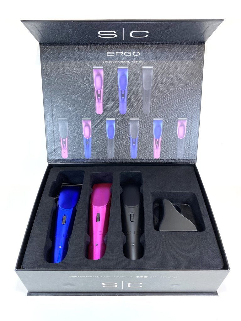 Stylecraft Ergo professional cordless clipper for barbers and hairstylists available now at Fine Edge Vancouver and Surrey allows for customization